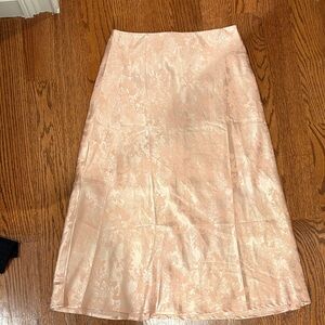 Elegant Peach Floral Skirt